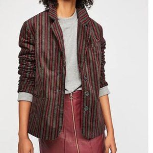 NWT Free People Striped Velvet Blazer